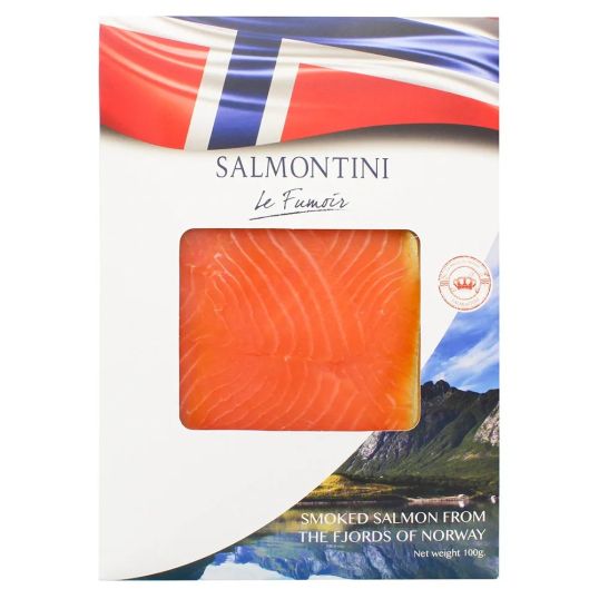 SALMONTINI ATLANTIC SMOKED SALMON 100 GMS