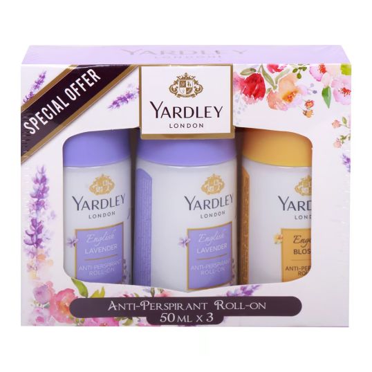 YARDLEY ROLL ON ASSORTED 3X50 ML