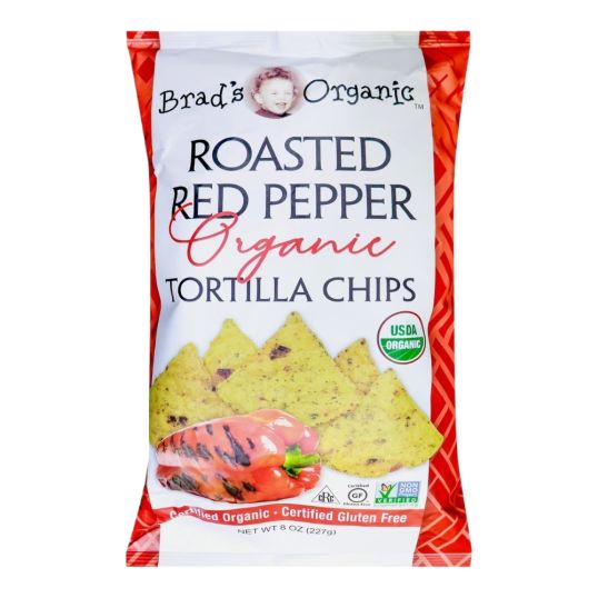 BRAD`S ORGANIC ROASTED RED PEPPER CHIPS 8 OZ