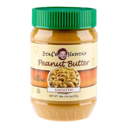 BRAD`S ORGANIC NATURAL PEANUT BUTTER CRUNCHY 18 OZ