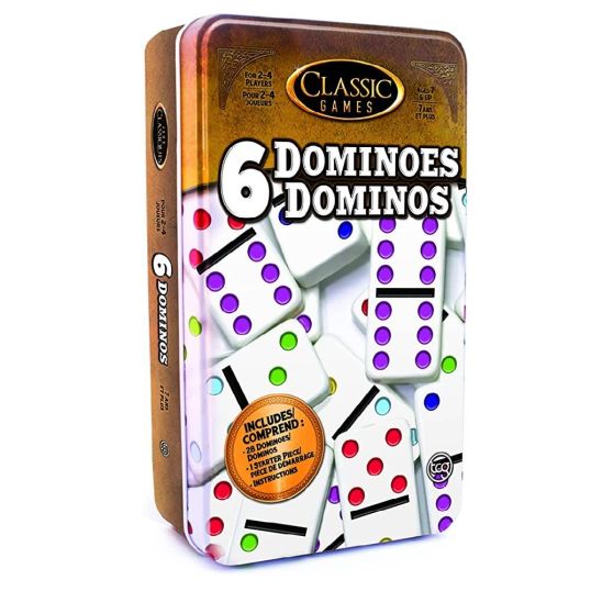TCG DOUBLE 6 DOMINOES IN A TIN