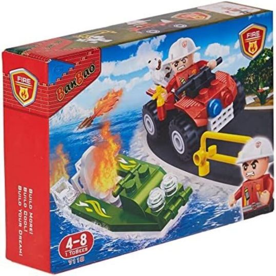 BANBAO FIREFIGHTER SERIES CONSTRUCTION TOY 7118 58 PIECES