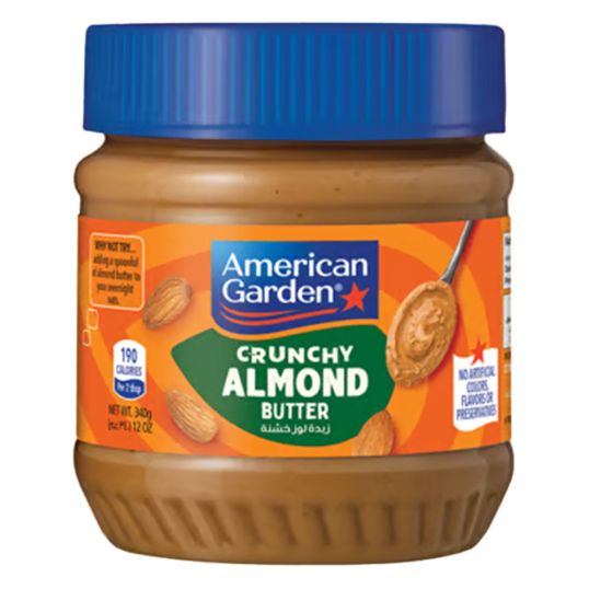 AMERICAN GARDEN ALMOND BUTTER CRUNCHY 12 OZ @SPECIAL PRICE