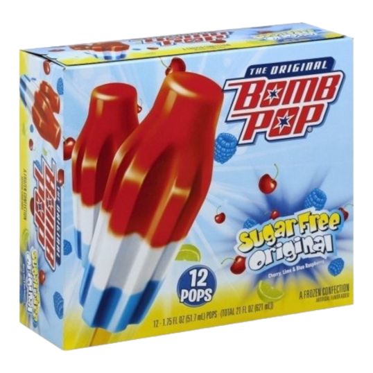 BLUE BUNNY ICE BOMB POPS SUGAR FREE 12'S