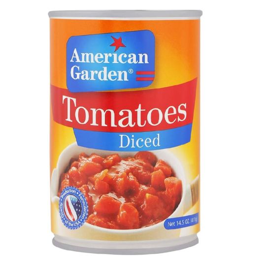 AMERICAN GARDEN DICED TOMATOES IN CAN 411 GMS