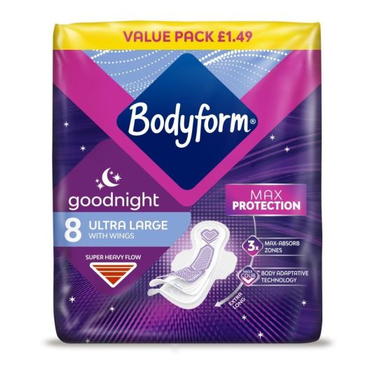 BODYFORM ULTRA NIGHT PADS 8'S