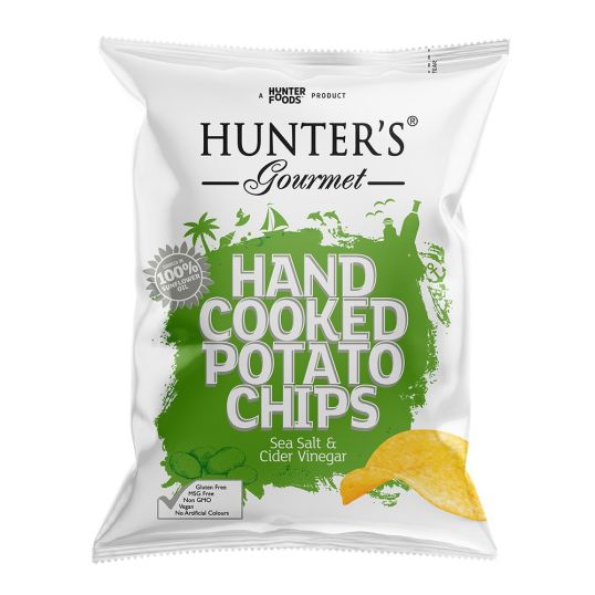 HUNTER SEA SALT AND CIDER VINEGAR HAND COOKED POTATO CHIP 125 GMS