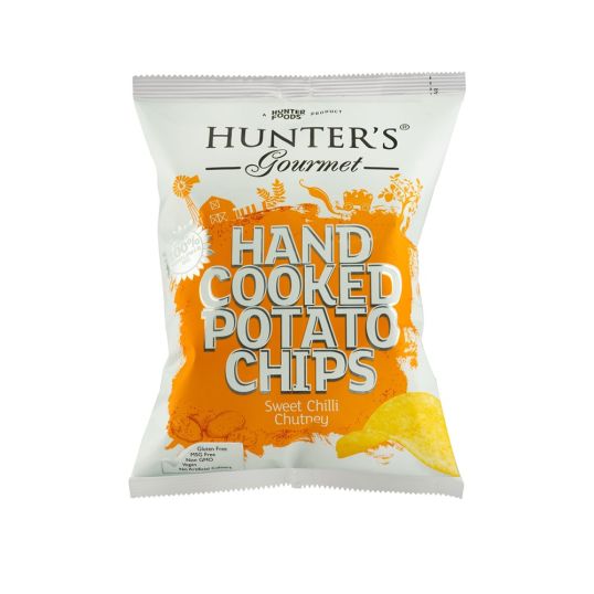 HUNTER'S GOURMET SWEET CHILLI CHUTNEY HAND COOKED POTATO CHIPS 125 GMS