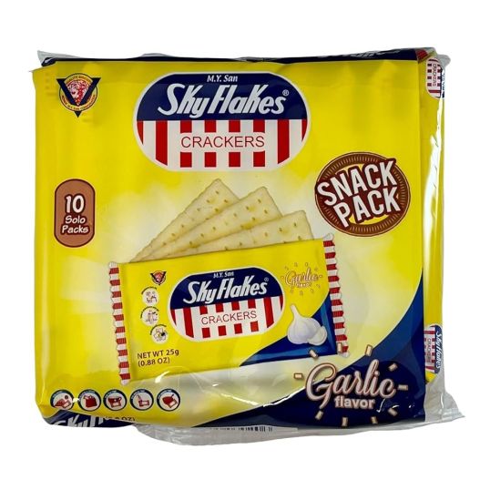 M.Y.SAN SKYFLAKES GARLIC CRACKERS 10'S