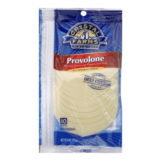 CRYSTAL FARMS PROVOLONE SHINGLED SLICED 8 OZ