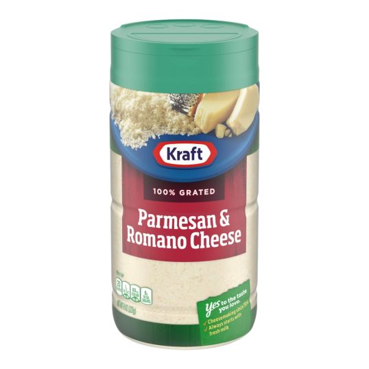 CRYSTAL FARMS PARMESAN & ROMANO SHAKER CHEESE GRATED 8 OZ