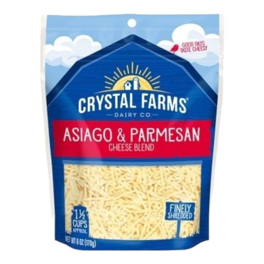 CRYSTAL FARMS ASIAGO PARMESAN SHREDS 6 OZ