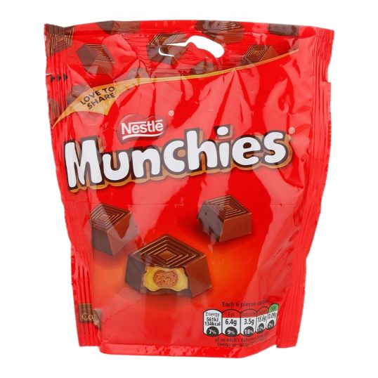 CRUNCH N MUNCH MUNCHIES MILK CHOCOLATE & CARAMEL SHARING BAG 104 GMS