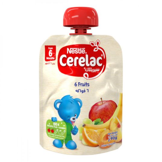 CERELAC PUREE 6 FRUITS FROM 6 MONTHS 90 GMS