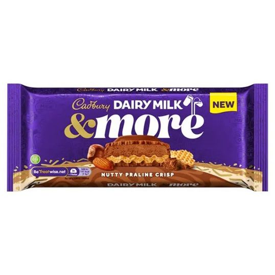 CADBURY MORE NUTTY PRALINE CRISP 180 GMS