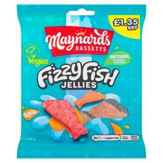 MAYNARDS BASSETTS FIZZY FISH 130 GMS