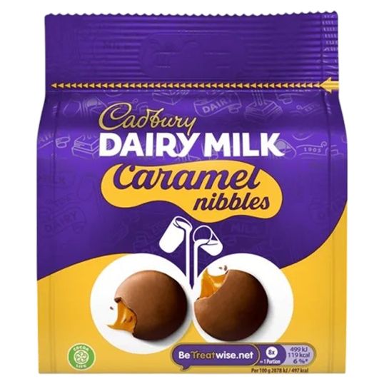 CADBURY CARAMEL NIBBLES POUCH 85 GMS