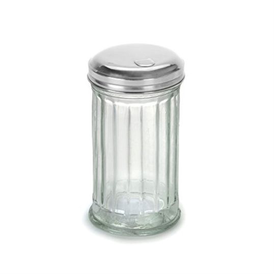 ANCHOR HOCKING GLASS SUGAR SHAKER WITH STAINLESS STEEL LID 1'S