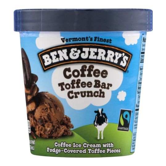 BEN & JERRYS ICE CREAM COFFEE HEATH BAR CRUNCH 16 OZ