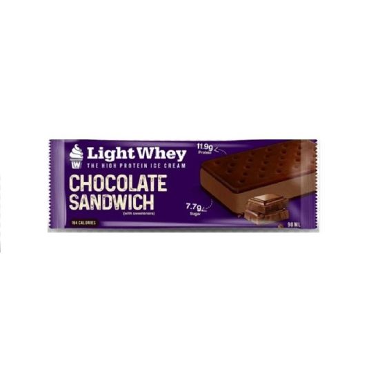 LIGHT WHEY CHOCOLATE ICE CREAM SANDWICH 90 ML