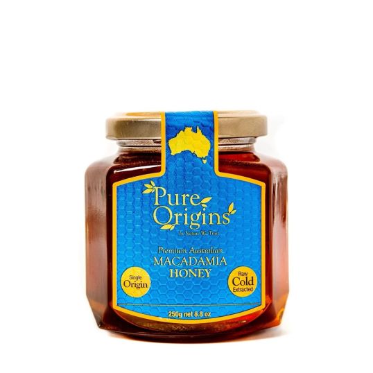 PURE ORIGINS PREMIUM AUSTRALIAN MACADAMIA HONEY 250 GMS