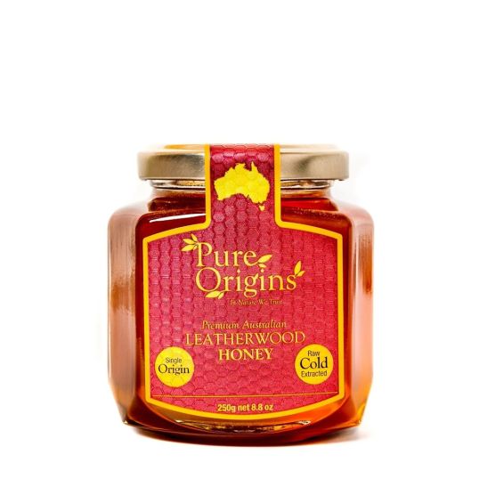 PURE ORIGINS PREMIUM AUSTRALIAN LEATHERWOOD HONEY 250 GMS