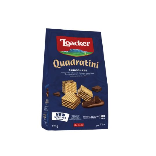 LOACKER QUADRATINI CHOCOLATE WFER COOKIES 125 GMS