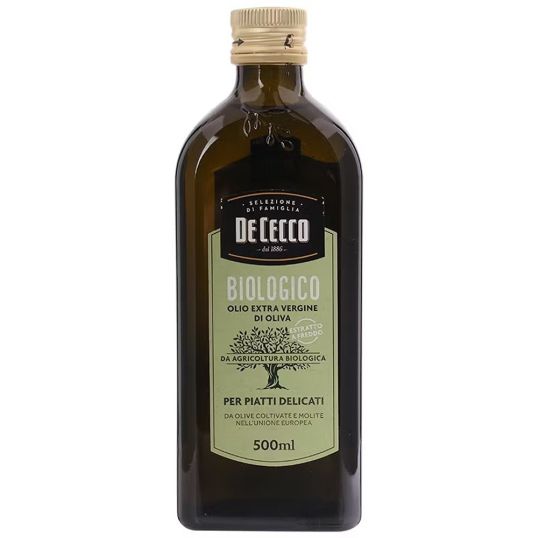 DE CECCO ORGANIC EXTRA VIRGIN OLIVE OIL 500 GMS