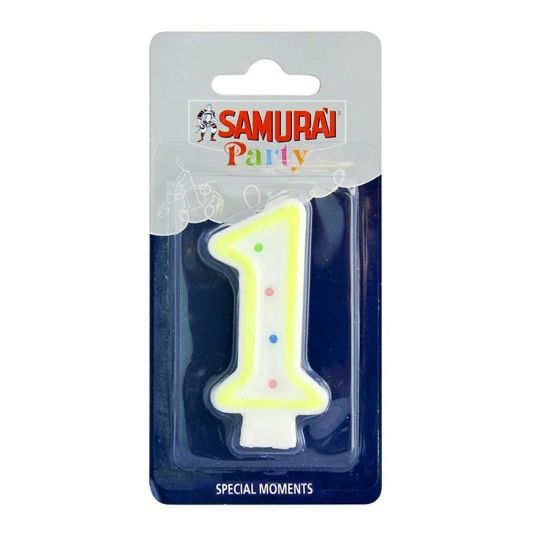 SAMURAI BIRTHDAY CANDLES NO.1 BLISTER PACK 1'S