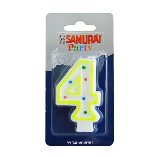 SAMURAI BIRTHDAY CANDLES NO.4 BLISTER PACK 1'S