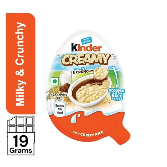 KINDER CREAMY MILKY AND CRISPY RICE 19 GMS