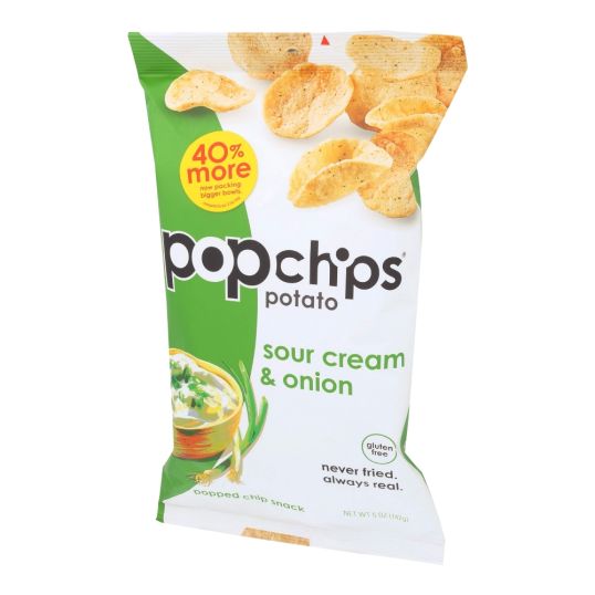 POPCHIPS POPPED CHIP SNACKS SOUR CREAM + ONION 5 OZ