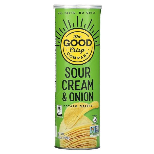 THE GOOD CRISPS SOUR CREAM AND ONION FLAVORED CRISPS 5.6 OZ