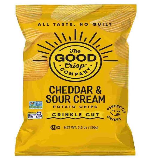 THE GOOD CHEDDAR SOUR CREAM CRINKLE BAGGED CHIPS 1.50 OZ