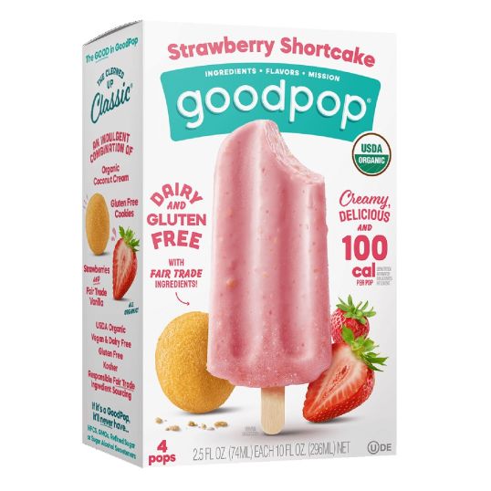 GOOD POP POPSICLE LEMON JUICE BLENDED WITH RIPE STRAWBERRIES GLUTEN FREE 4X74 ML