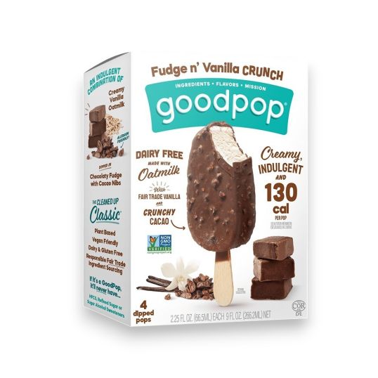 GOOD POP ICE CREAM SQUARES FUDGE & VANILLA 9 OZ