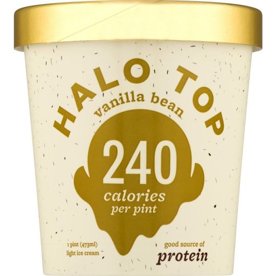 HALO TOP ICE CREAM VANILLA BEAN 1 PINT