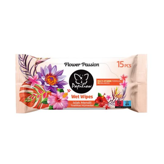 PAPILION FLOWER PASSION TRAVEL WIPE 15'S