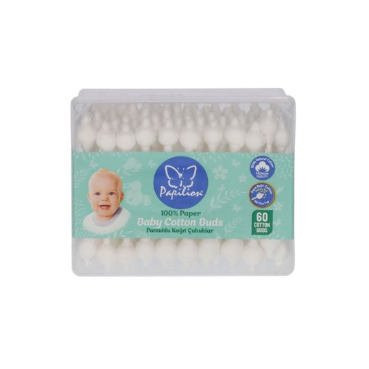 PAPILION BABY NATURAL CUBE COTTON SWABS 60'S