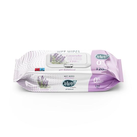 COLOTIS WET WIPE LAVENDER 120'S