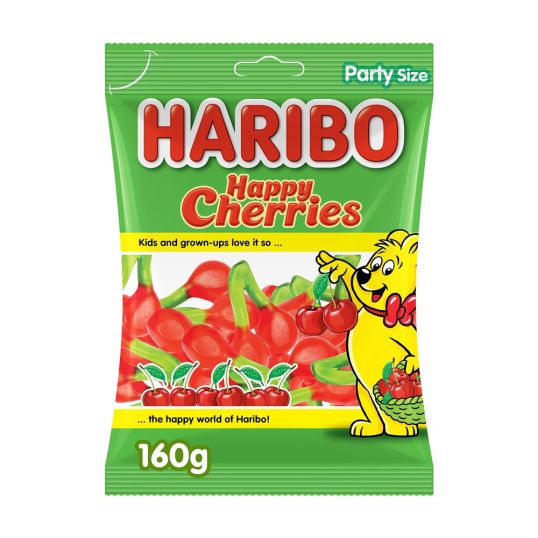 HARIBO HAPPY CHERRIES JELLY CANDY NO ARTIFICIAL COLORS 160 GMS