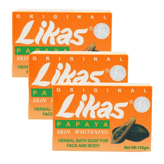 LIKAS PAPAYA SKIN WHITENING SOAP 3X135 GMS