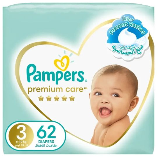 PAMPERS PREMIUM S3 MEGA PACK 62'S