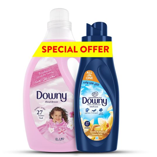 DOWNY FLORAL BREEZE FABRIC SOFTENER 3LTR + VANILLA MUSK FABRIC CONDITIONER 700 ML