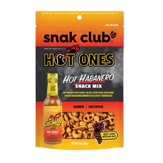 SNAK CLUB HOT ONES HOT HABANERO SNACK MIX MEDIUM HOT 4.5 OZ