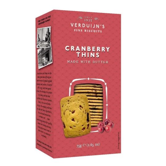 VERDUIJN'S BUTTER BISCUITS WITH CRANBERRY 75 GMS