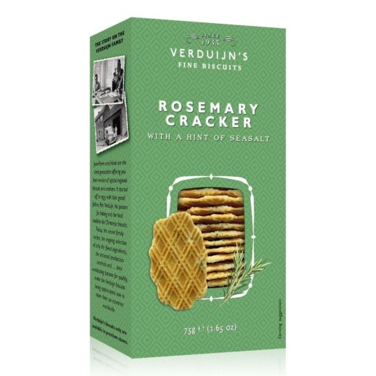 VERDUIJN'S ROSEMARY AND SEA SALT CRACKERS 75 GMS