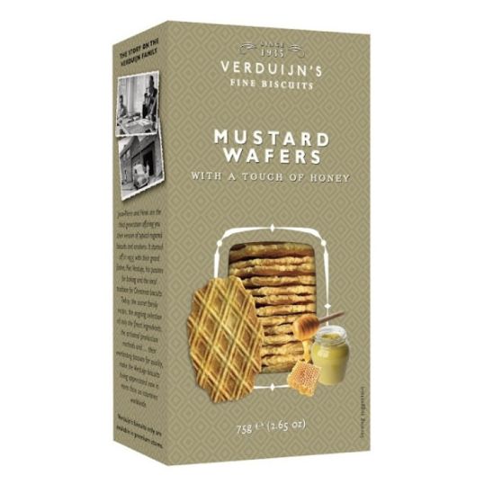 VERDUIJN'S CHEESE WAFERS WITH HONEYAND MUSTARD CRACKERS 75 GMS