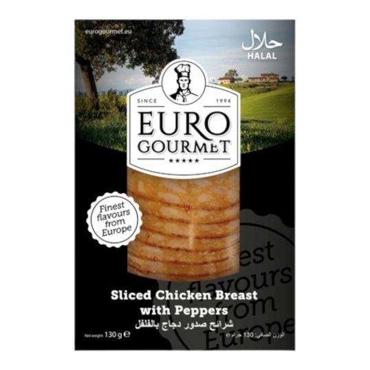 EUROGOURMT SLICED CHICKEN BREAST WIT 130 GMS