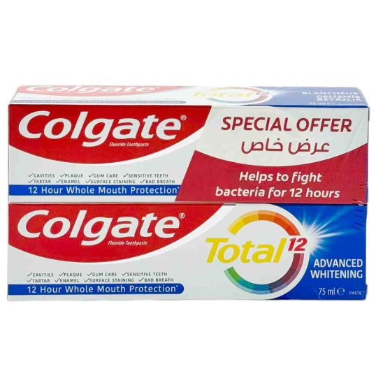 COLGATE TOTAL ADVANCE WHITENING TOOTHPASTE 2X75 ML @SPECIAL PRICE